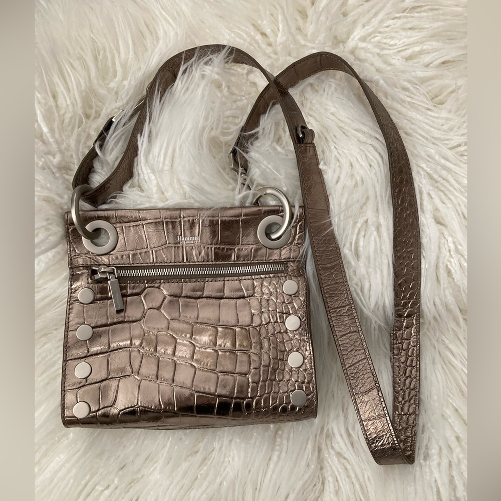 HAMMITT Bronze Croc Embossed Tony with Silver HW